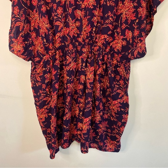 Women's Lands End Modal Purple Red Floral Dress Cover Up Big Sleeves Medium - Picture 10 of 14